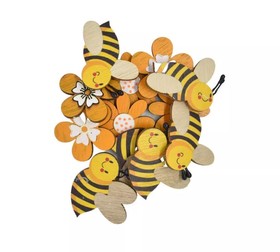 Tavaszi dekoráció - 12 db-os, virág, méhecske (öntapadós)