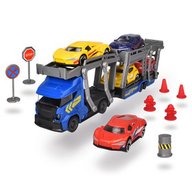 Dickie Toys Autószállító kamion közlekedési táblákkal