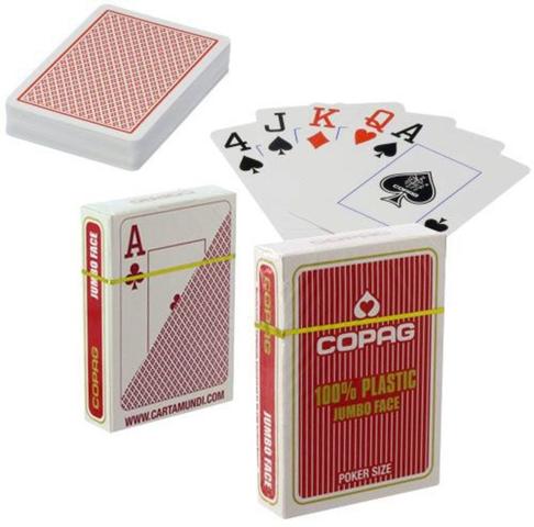 100% Plastic Poker PKJ, COPAG piros