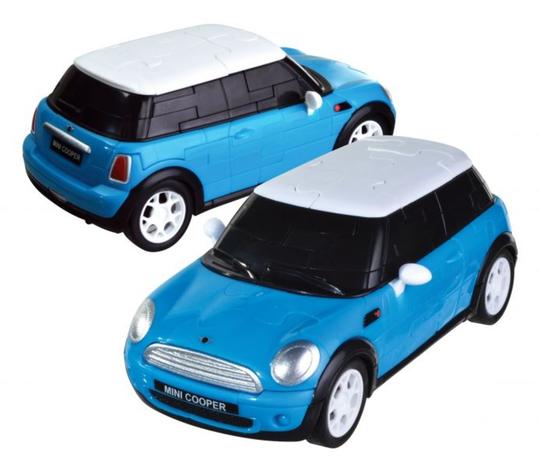 3D Puzzle - Mini Cooper - kék