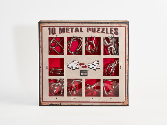 10 Metal Puzzle Set - piros *-***