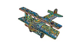 Fa puzzle – Kétfedelü repülőgép (FSC-wood)