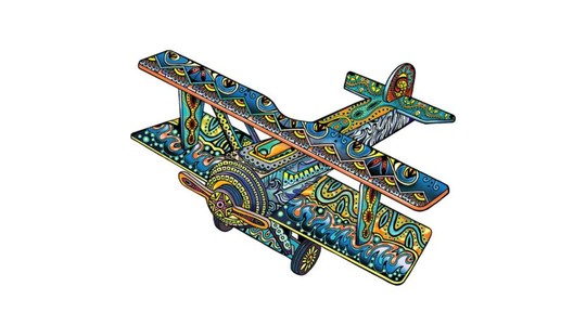 Fa puzzle – Kétfedelü repülőgép (FSC-wood)