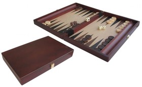 Backgammon, 35x23 cm-es sötétbarna fadobozban - 601119