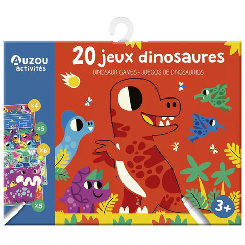 Letörölhető fejtörő feladatkártyák, Dinoszauruszok Auzou