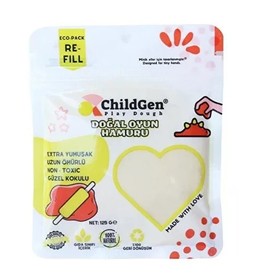 ChildGen 100% természetes gyurma visszazárható tasakban  125 gr, Fehér