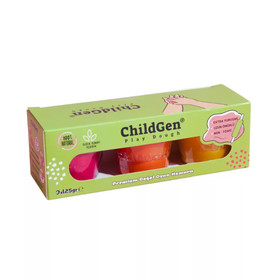 ChildGen 100% természetes 3 db-os gyurma készlet visszazárható tégelyben - sárga, rózsaszín, narancs