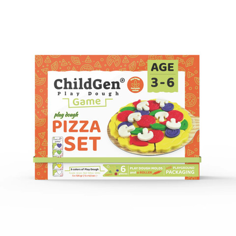 ChildGen 100% természetes kreatív gyurma készlet kihajtható dobozban, Pizza