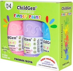 ChildGen kimosható ujjfestékek passztell színekben 3x350ml-es palackokban