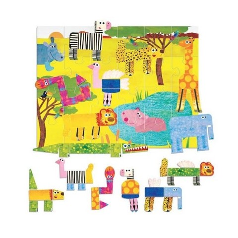 Montessori tapintós  puzzle-Állatkert HEADU