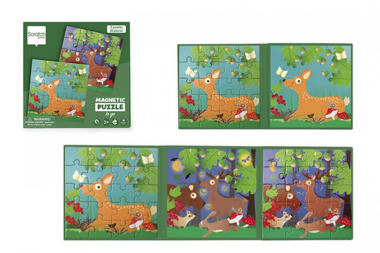 Mágneses puzzle könyv - Erdő - Scratch Europe