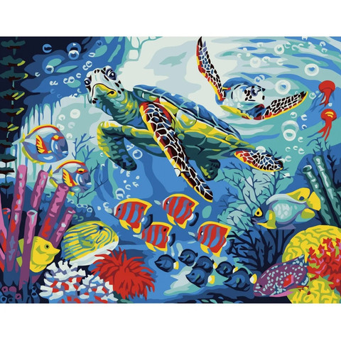 Festés számok szerint: Élet az óceánban 40x50 cm Strateg