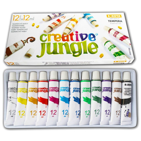 Creative Jungle 12 darabos tubusos tempera készlet kifestővel