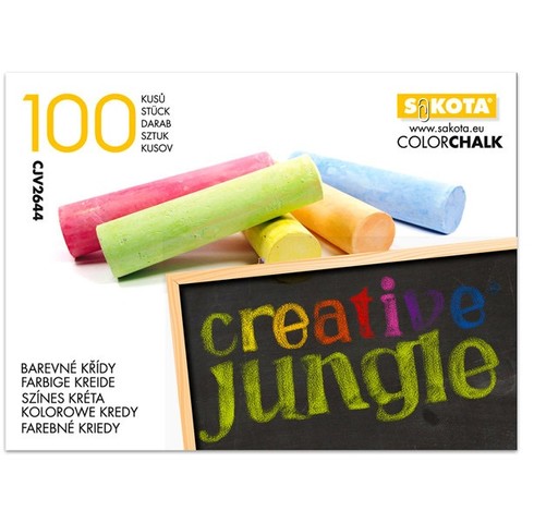 Creative Jungle: 100 darabos táblakréta - színes