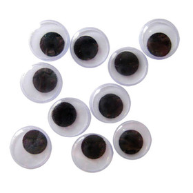Ragasztható mozgó szemek 10 darabos készlet - 6 mm