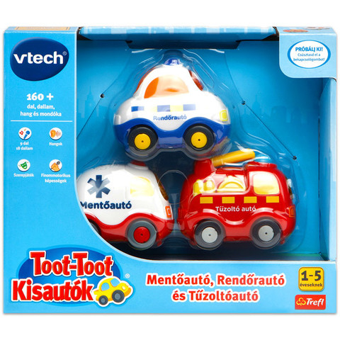 V-Tech: Toot-Toot: 3 darabos vészhelyzeti autó