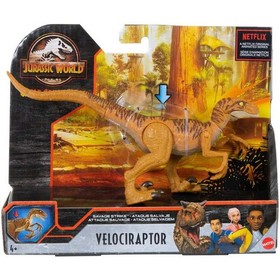 Jurassic World: Dínó riválisok - barna Velociraptor figura