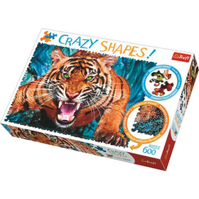 Trefl Crazy Shapes: Egy tigrissel szemben puzzle - 600 darabos