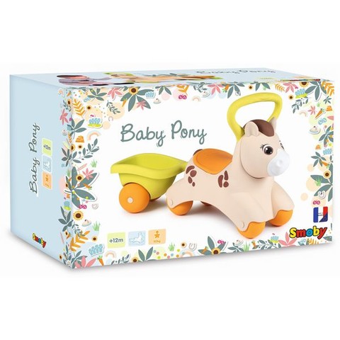 Smoby: Baby póni lovacska bébijárgány - utánfutó játéktárolóval