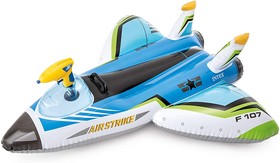 Felfújható gyermek lovagló repülőgép, vízipisztollyal - két féle