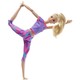 Barbie Mozgásra Tervezve: szőke hajú jóga Barbie - rózsaszín-kék ruhában