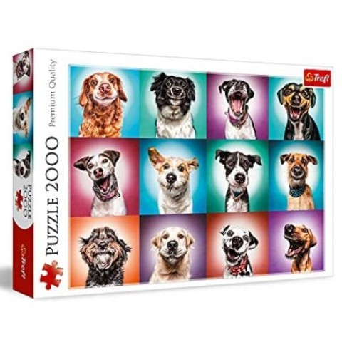 Trefl: Vicces kutyaportrék puzzle - 2000 darabos