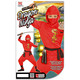Sárkány ninja jelmez - 128 cm-es méret, piros