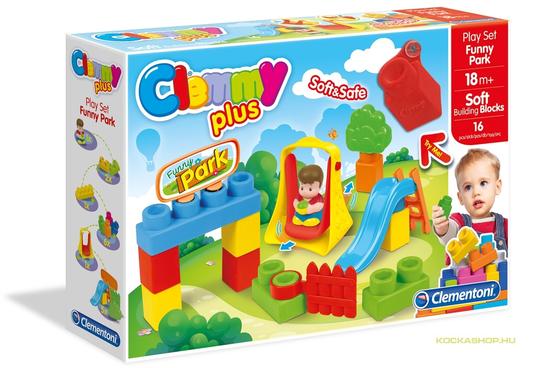 Clemmy Plus puha építőkockák 16 darabos játszótér készlet
