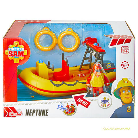 Sam a tűzoltó járművek - Neptune motorcsónak figurával