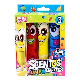 Scentos Széles hegyű illatos filctoll, jumbo - 3 db-os - kék, piros, sárga