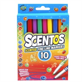 Scentos Illatos, metál fényű, vékony filctoll készlet - 10 db-os