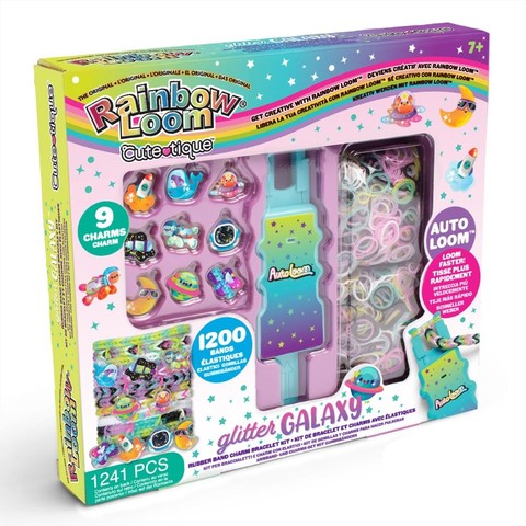 Rainbow Loom Auto Loom Cute-Tique gumikarkötő készítő szett, Fényes Galaxis