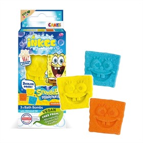 Craze Inkee vegán fürdő bomba forma - Spongya Bob popcorn aromával, 3db-os
