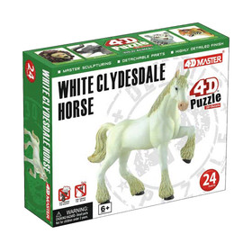 4D Puzzle - Fehér Clydesdale Ló (24 db)