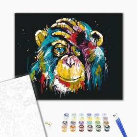 Színes csimpánz - számfestő