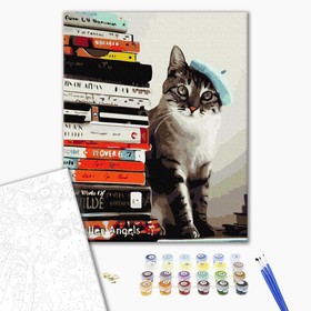 Olvasó macska - számfestő
