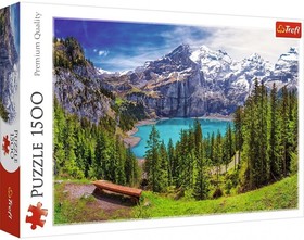 Oeschinen tó, Alpok, Svájc - Puzzle 1500 db