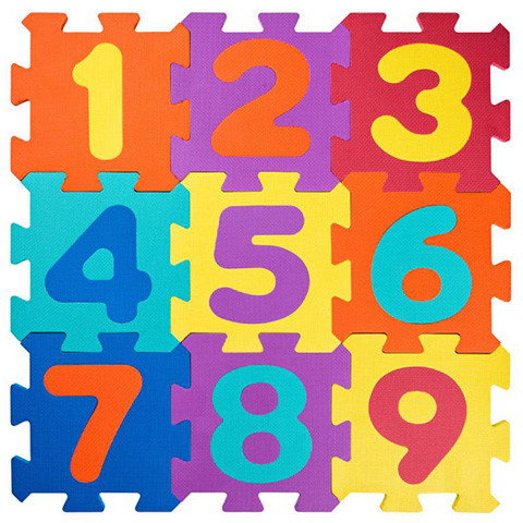 Szivacs puzzle számokkal 32 X 32 cm 9 db - Woodyland