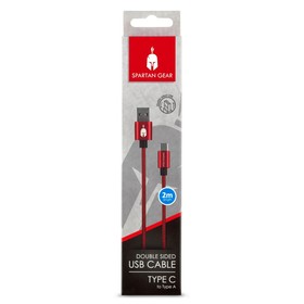Spartan Gear - Double Sided USB Cable (Type C) 2m Red (MULTI)