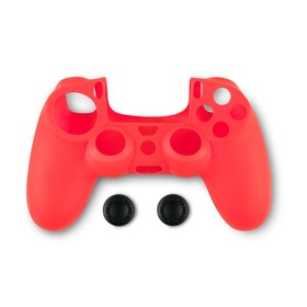 Spartan Gear - Controller Silicon Skin Cover and Thumb Grips Red (PS4)