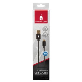 Spartan Gear - Double Sided USB Cable 3m Black (MULTI)