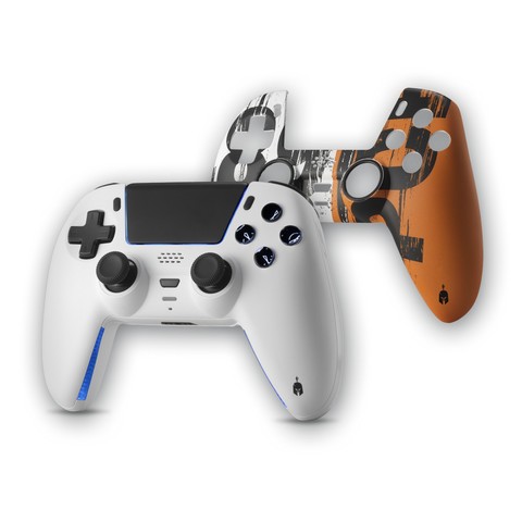 Spartan Gear - Sarissa vezeték nélküli kontroller - Fehér + mintás előlap (PS5)
