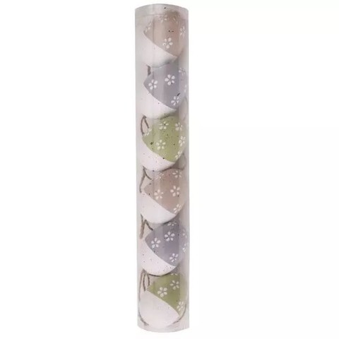 Dekortojás szett színes virágmintákkal, 6 cm - 6 db-os