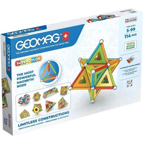 Geomag Supercolor Recycled: Mágneses építőjáték készlet - 114 db-os