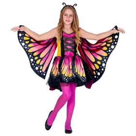 Rózsaszín pillangó jelmez szárnyakkal - 158 cm, 11-13