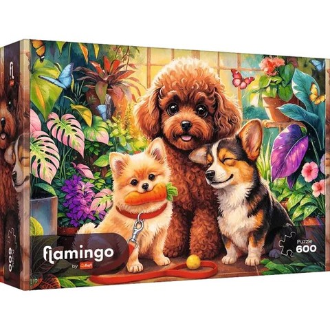 Flamingo by Trefl: Kutyák az üvegházban - 600 darabos puzzle