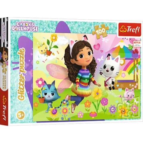 Trefl: Gabi babaháza Glitter puzzle - 100 darabos