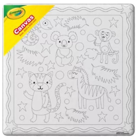 Crayola: Fóliás vászonkép dzsungel mintákkal - 20 x 20 cm