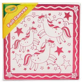 Crayola: Fóliás vászonkép unikornis mintákkal - 20 x 20 cm