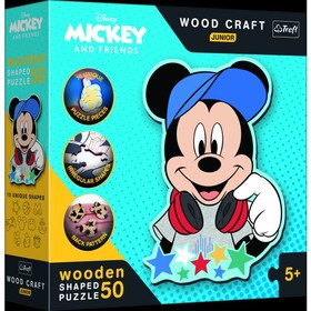 Trefl Puzzle Wood Craft: Disney, Mickey egér és barátai – 50 darabos puzzle fából